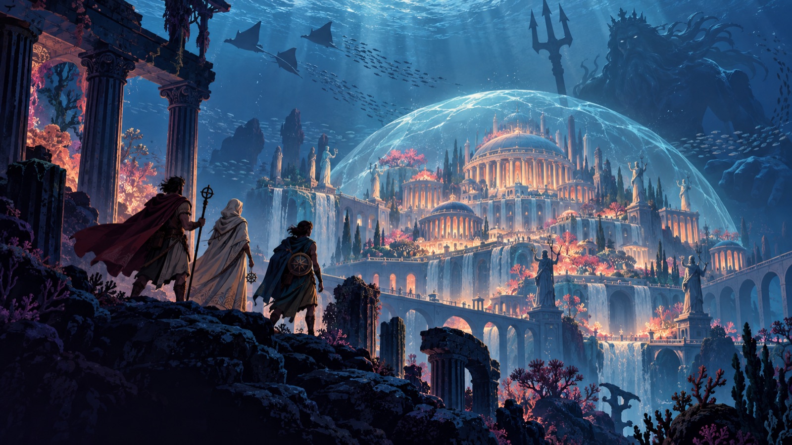 Atlantis alive beneath Poseidon's sea